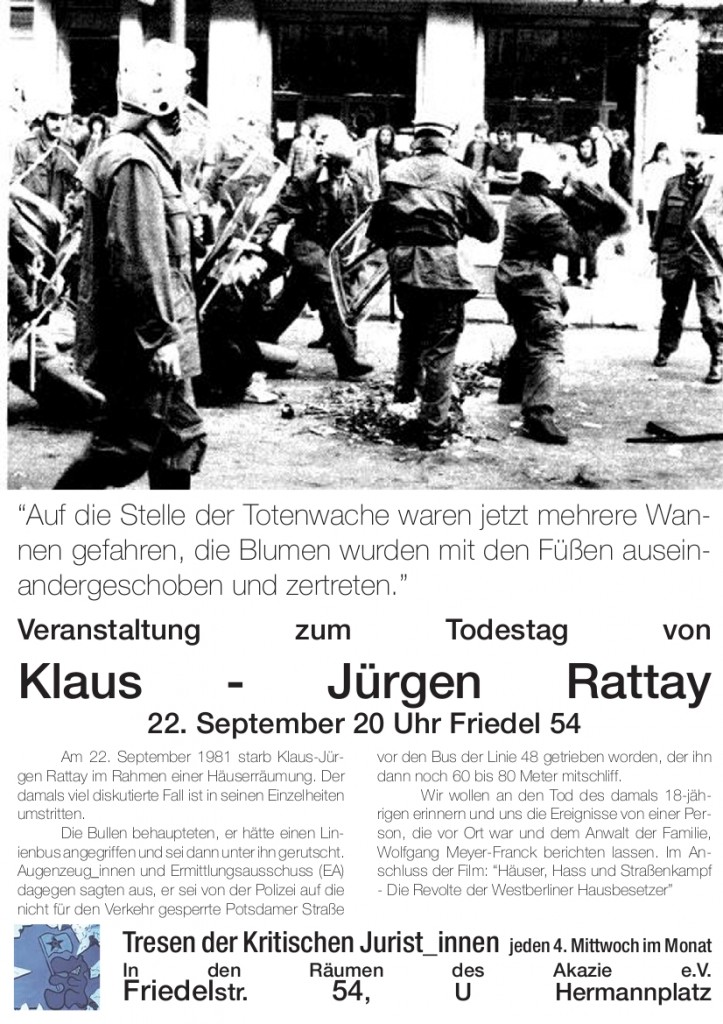 Veranstaltung zum Todestag von Klaus-Jürgen Rattay am 22. September 2010